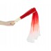 FixtureDisplays® Red & White Hand Made Belly Dance Silk Bamboo Long Fan Veils 16124